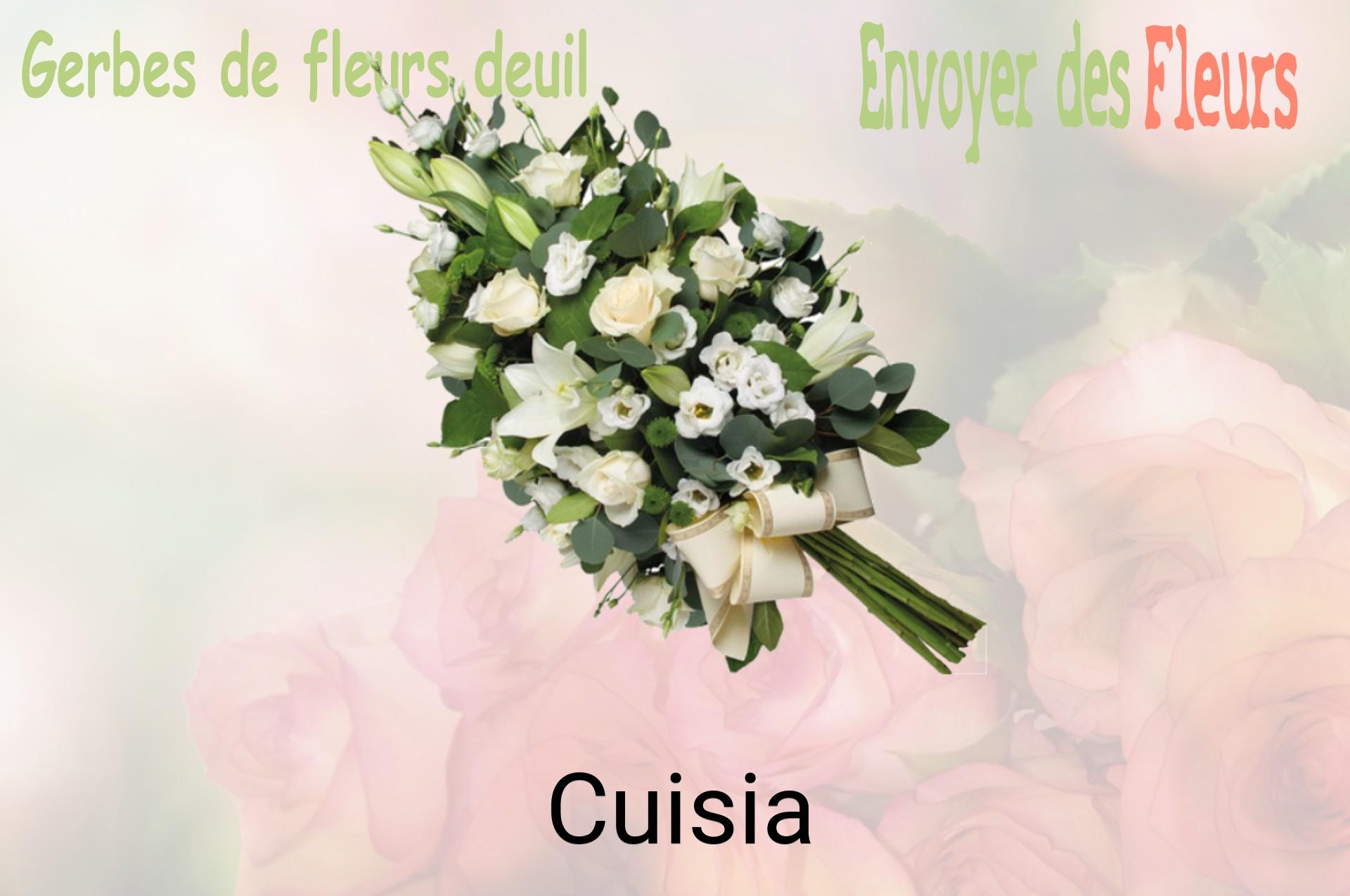 Gerbe de fleurs de deuil livrée à Cuisia